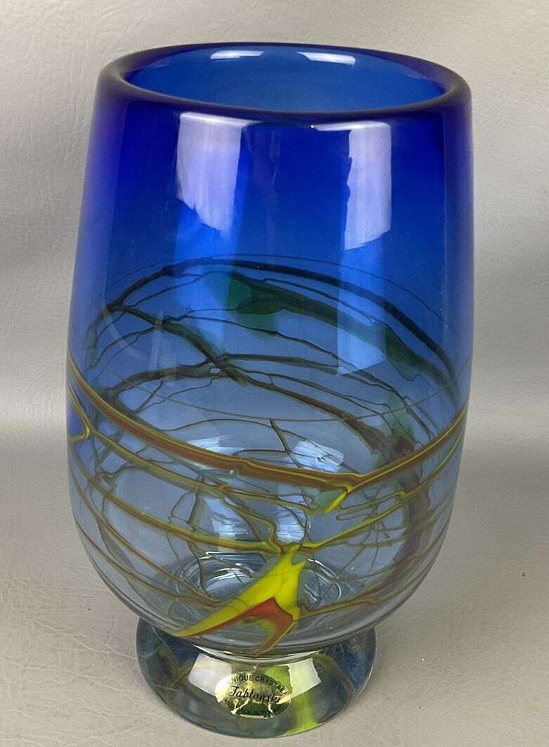 VTG Adam Jablonski Art Glass Vase. Signed By Artist. Excellent Condition