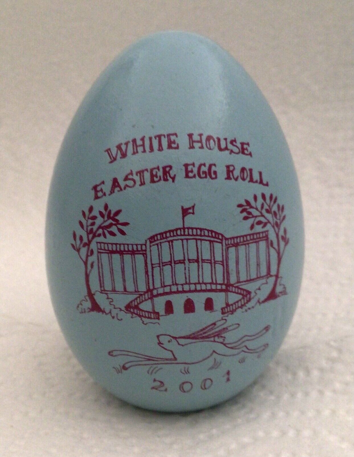 RARE 2001 WHITE HOUSE EASTER Pink EGG SIGNED PRESIDENT BUSH REPUBLICAN GOP EXC