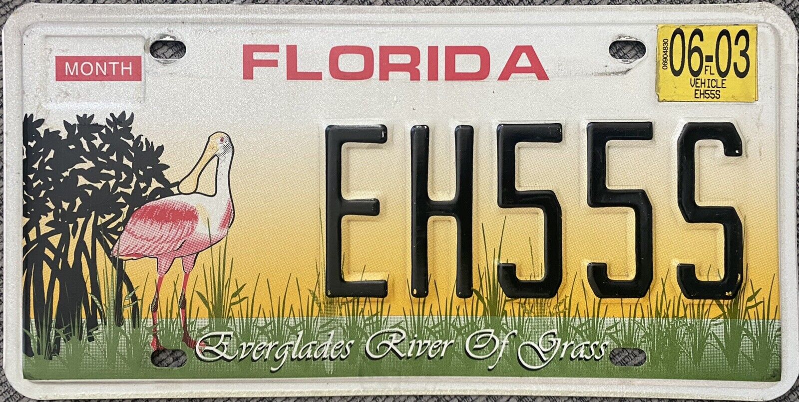 2003 FLORIDA Flamingo Everglades Wildlife License Plate EXPIRED