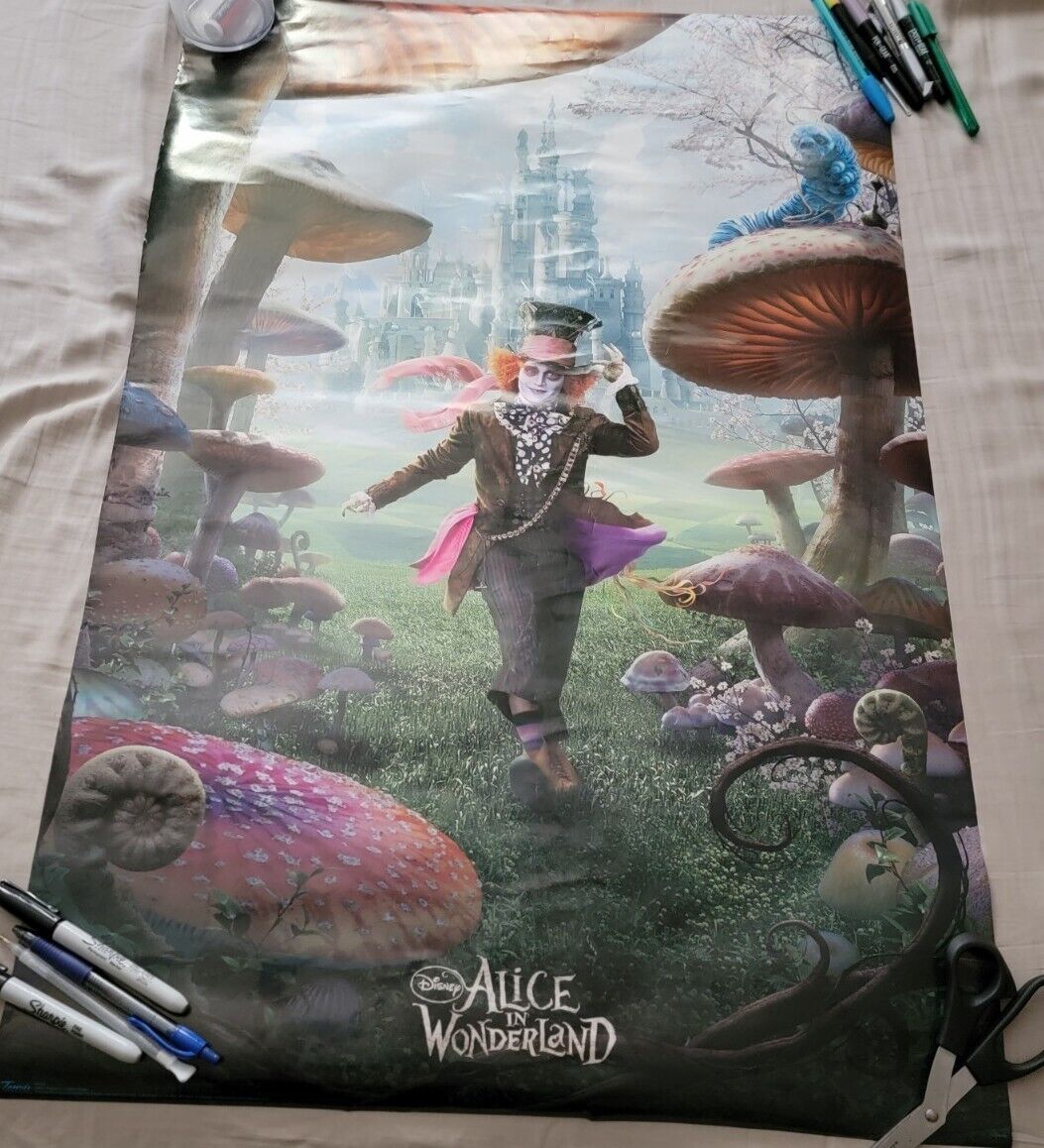 Alice In Wonderland 33x22 Johnny Depp The Mad Hatter Poster Disney 