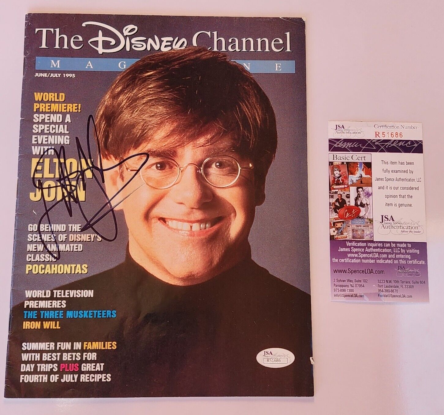 Elton John Signed JSA COA Magazine Autograph Auto Musician Singer Disney
