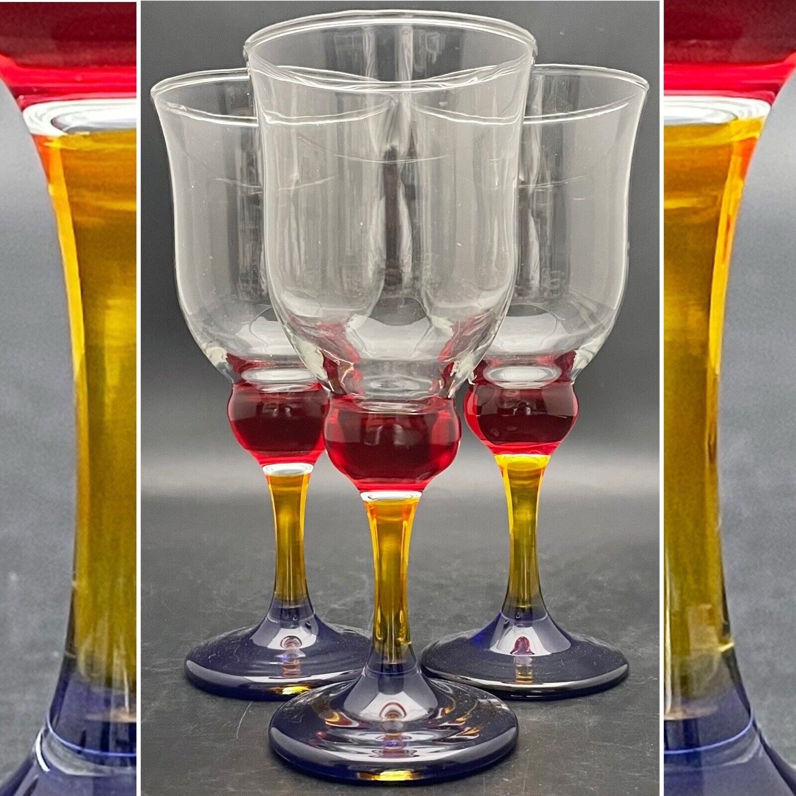 Pier 1 Imports Wine Glass/Goblet Stemware 3pc Set Made in USA 7.5\