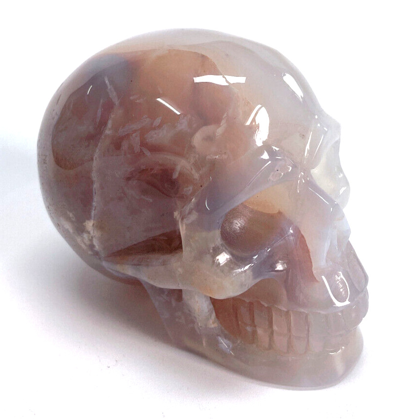 4.3'' Natural Agate Geode crystal gemstone Carved Skull Cluster Skeleton Healing