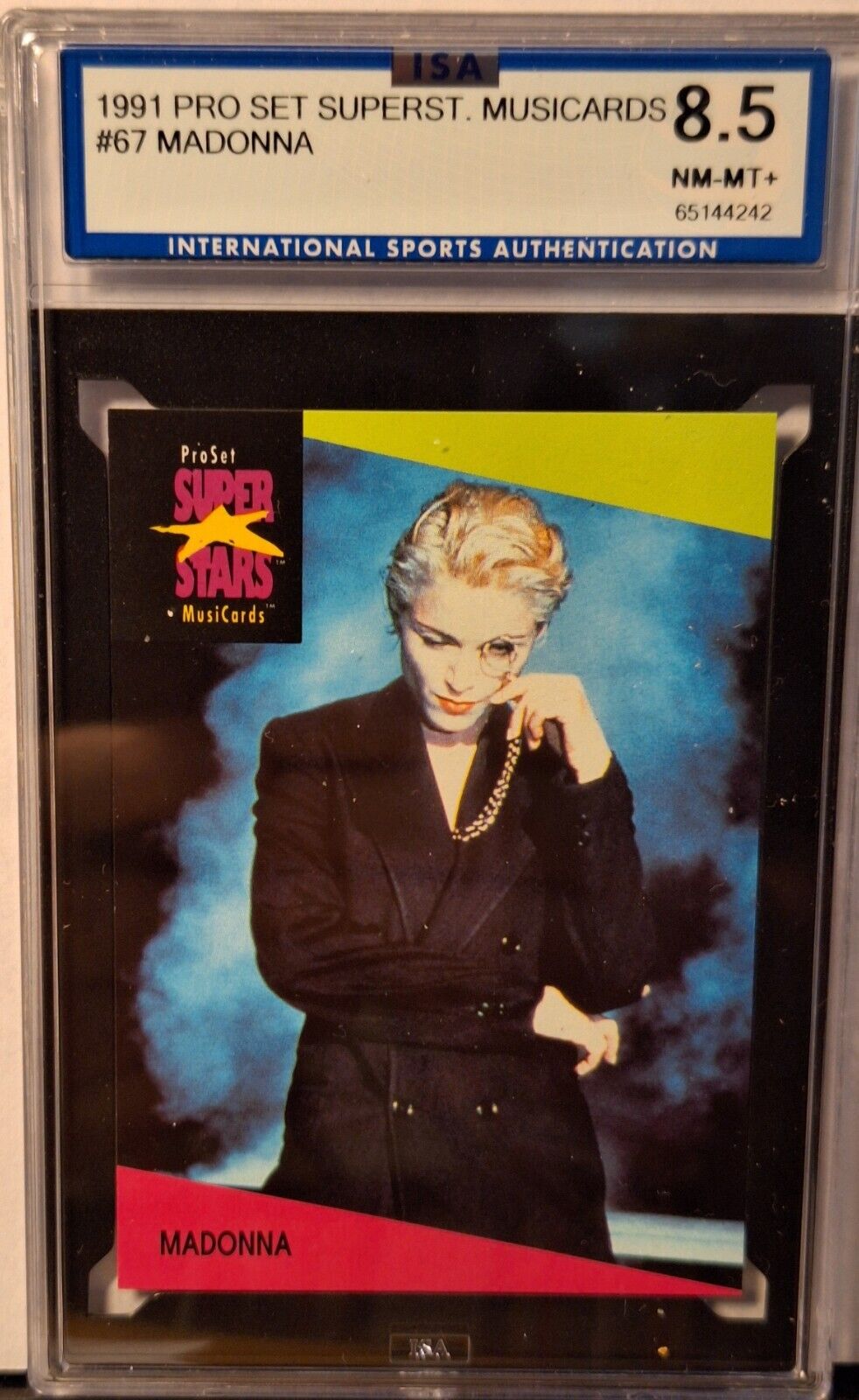 1991 Proset Superstars #67 Madonna ISA 8.5 Musicards New Case