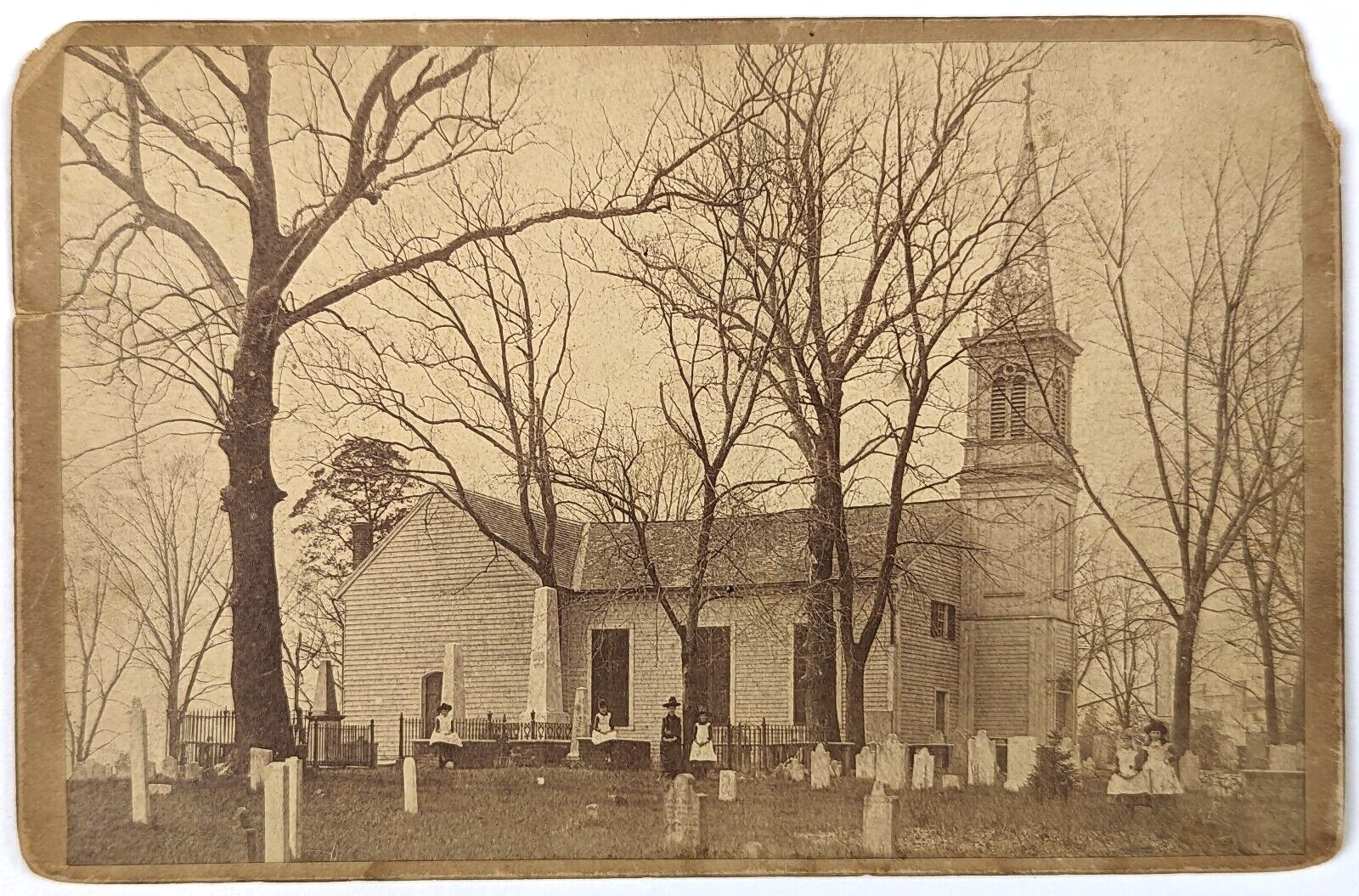 Richmond Virginia Old St. John\'s Church Graves Cabinet Card Antique Photograph