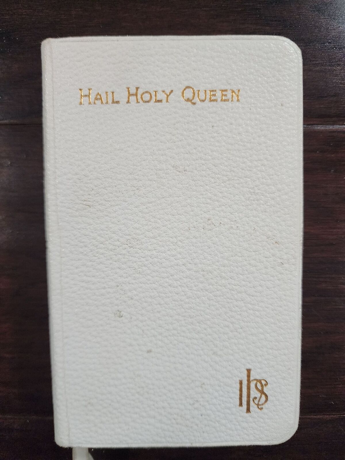 Holy Hail Queen White Leather Bound Prayer Book
