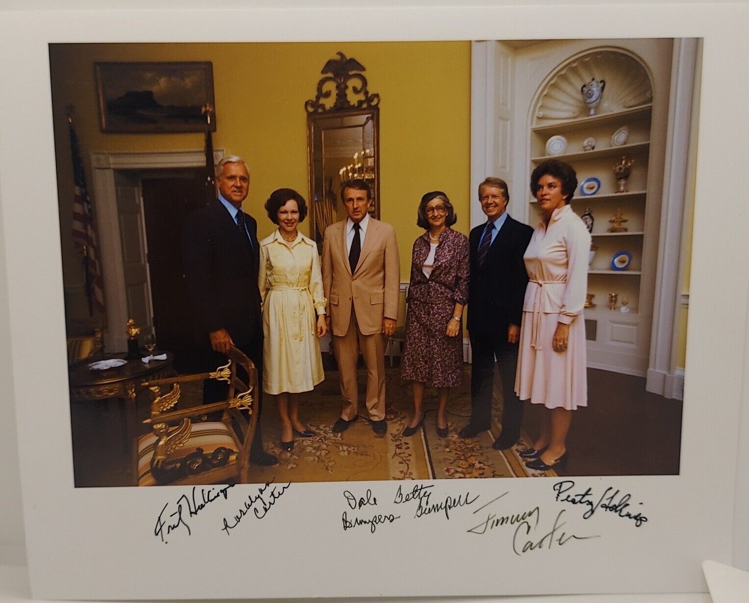  Jimmy Carter Rosalynn Carter Ernest Hollings & Dale Bumpers Signed 8x10 Photo 