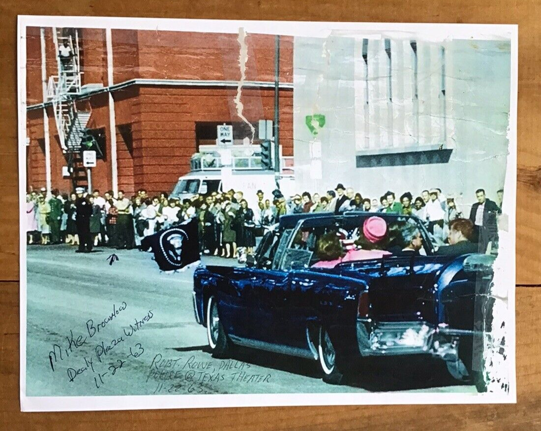 John F Kennedy 1963 Motorcade Assignation Signed by Witness and Police @ Theater