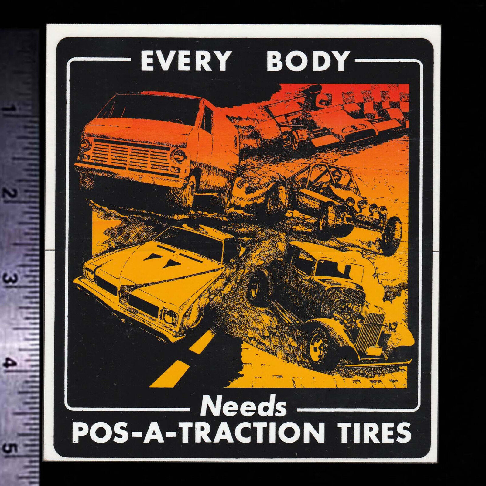 POS-A-TRACTION Tires - Original Vintage 1960’s 70\'s Racing Decal/Sticker