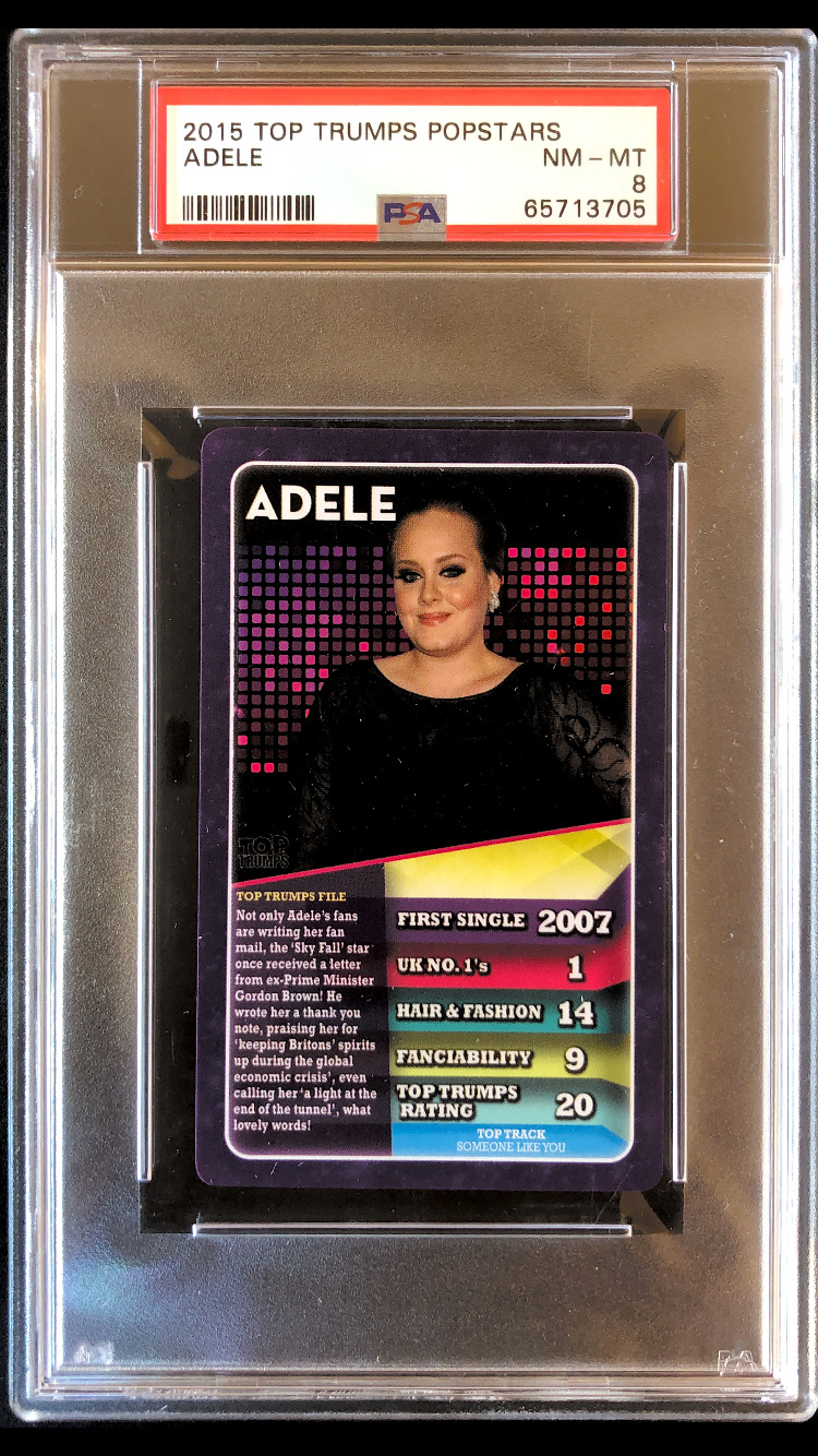 Adele Rookie 2015 Top Trumps Pop Stars PSA 8 Card Music Entertainment Celebrity