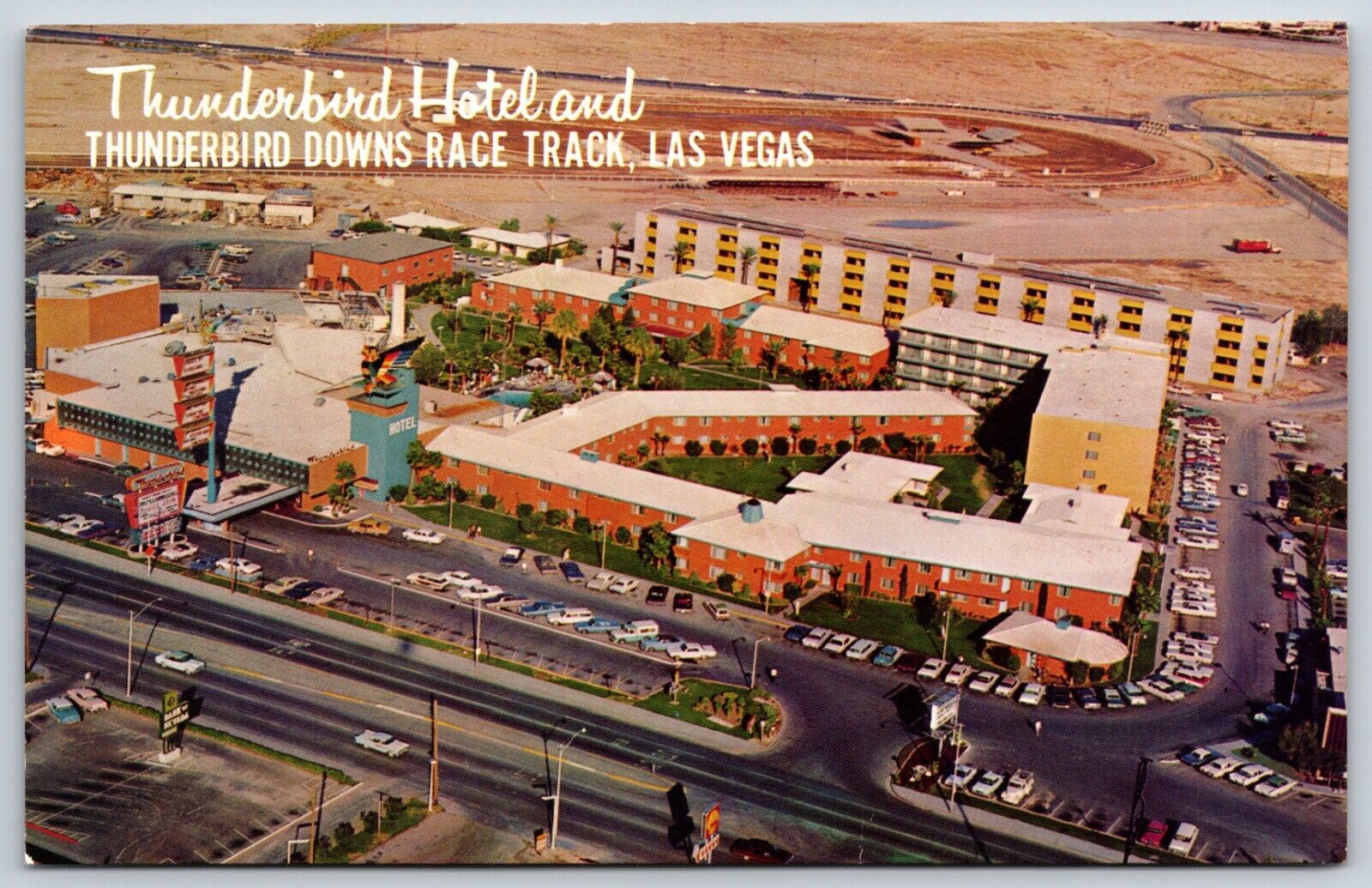 Postcard Thunderbird Hotel, Aerial View, Las Vegas Nevada Unposted