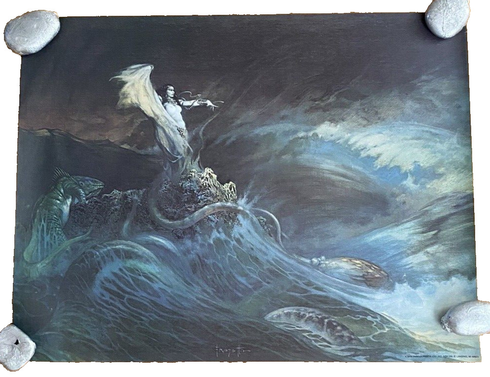 1979 Frank Frazetta Sea Witch Original Poster Print 23.5”X18” Rare