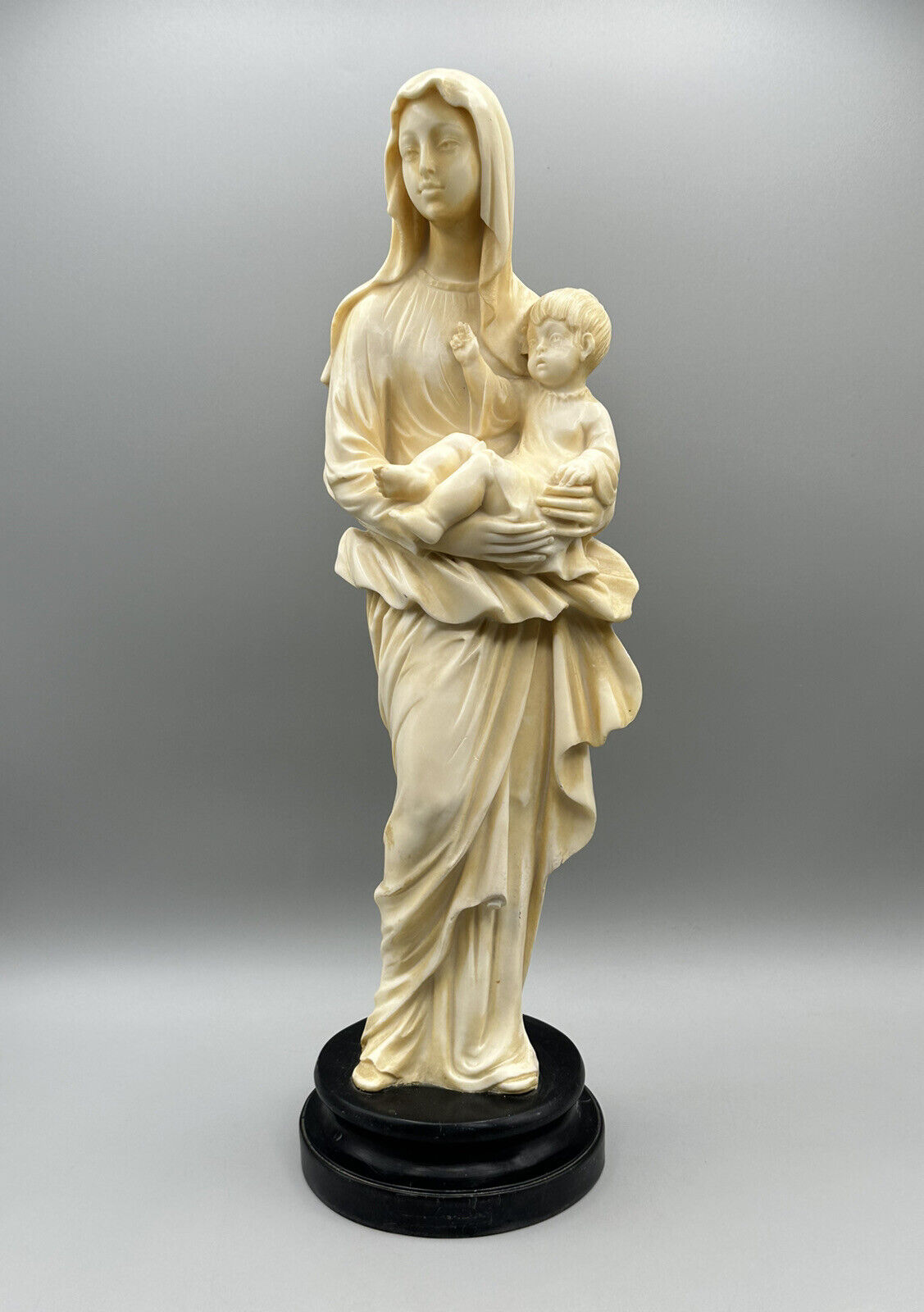 Vintage A.Santini Madonna with Child Statue Sculpture Italy Italian 14 1/2in”