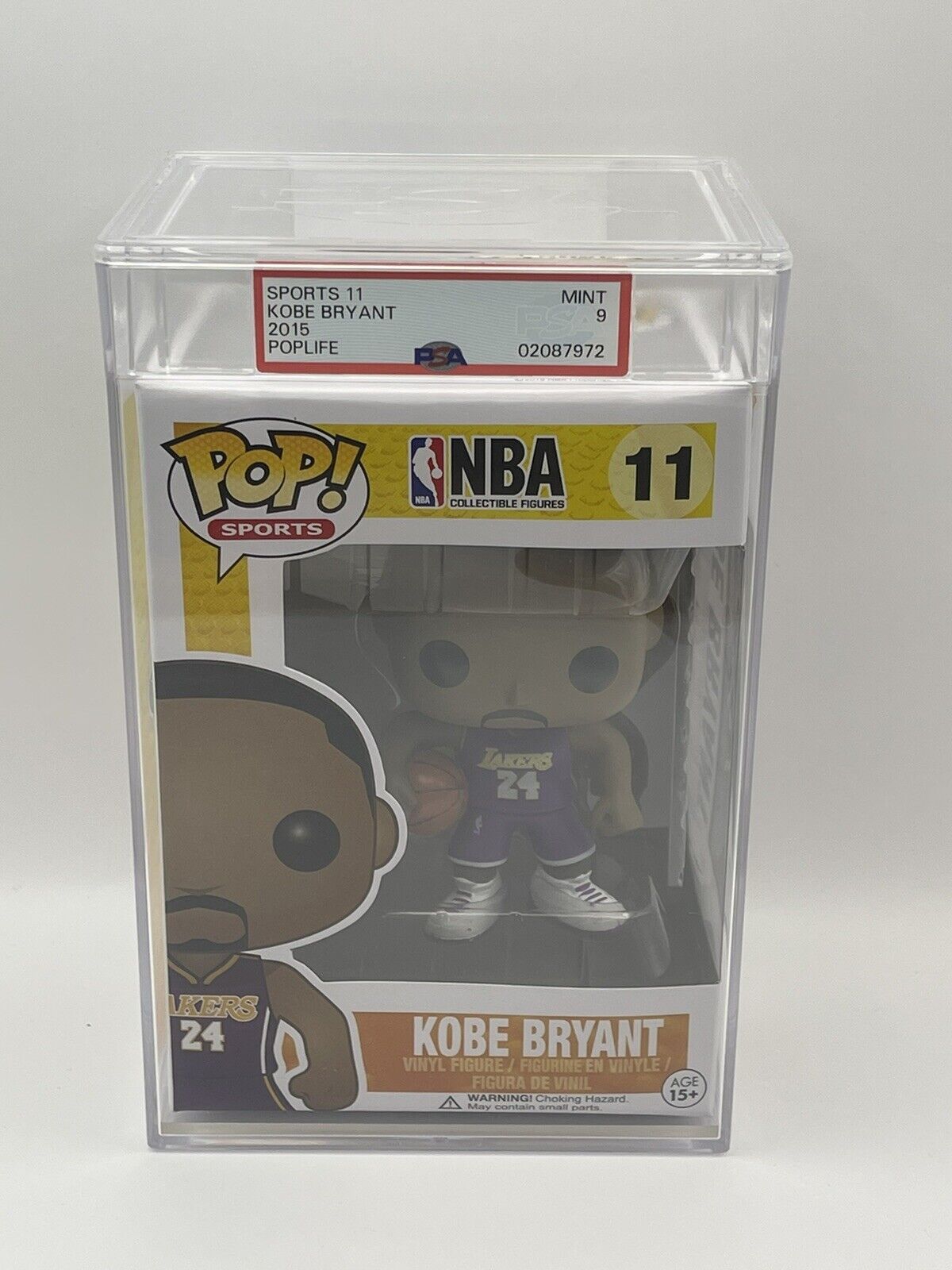 Funko Pop NBA #11 Kobe Bryant 24 Purple Jersey Lakers Graded 9.0 PSA Mint