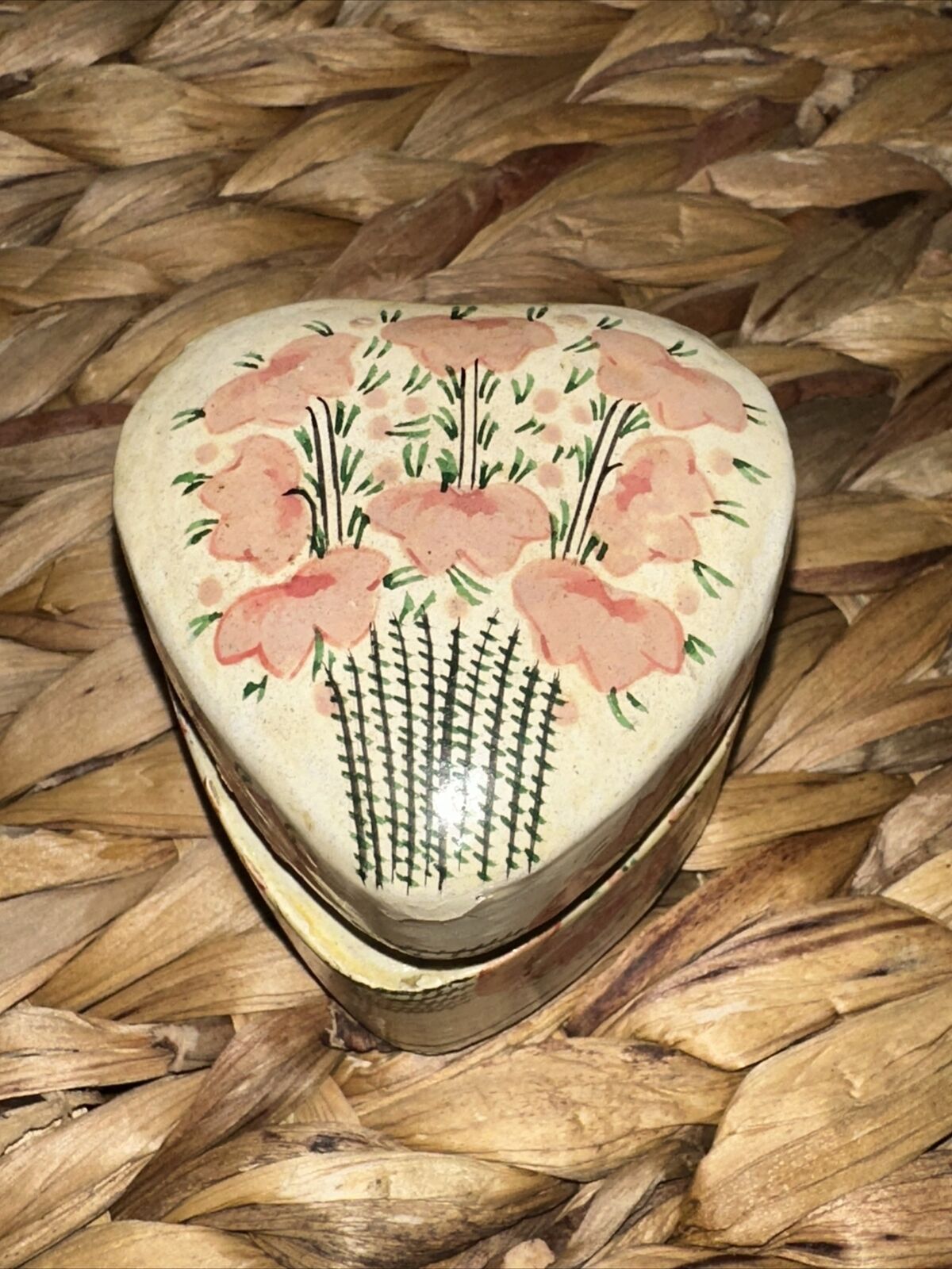 Pink Floral Sweetheart Lilly Jewelry Trinket Box 2x3 BID 4 CHARITY ❤️ttb3