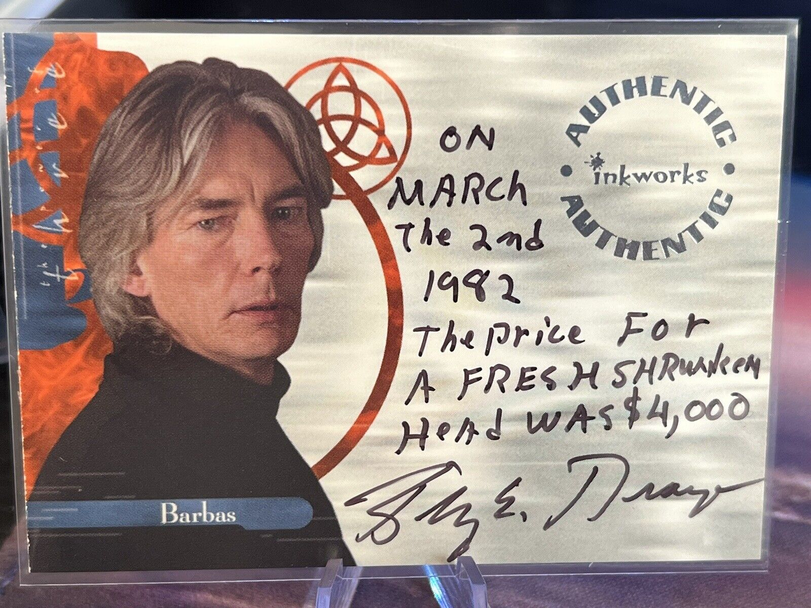 Charmed Power of Three Inkworks Autograph Card A11 Billy Drago as Barbas Auto