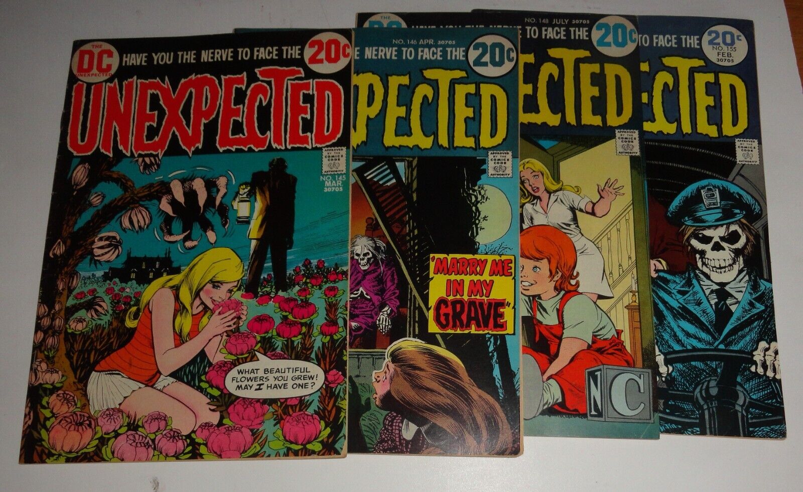 THE UNEXPECTED #145,146,148,155 VF'S 1973