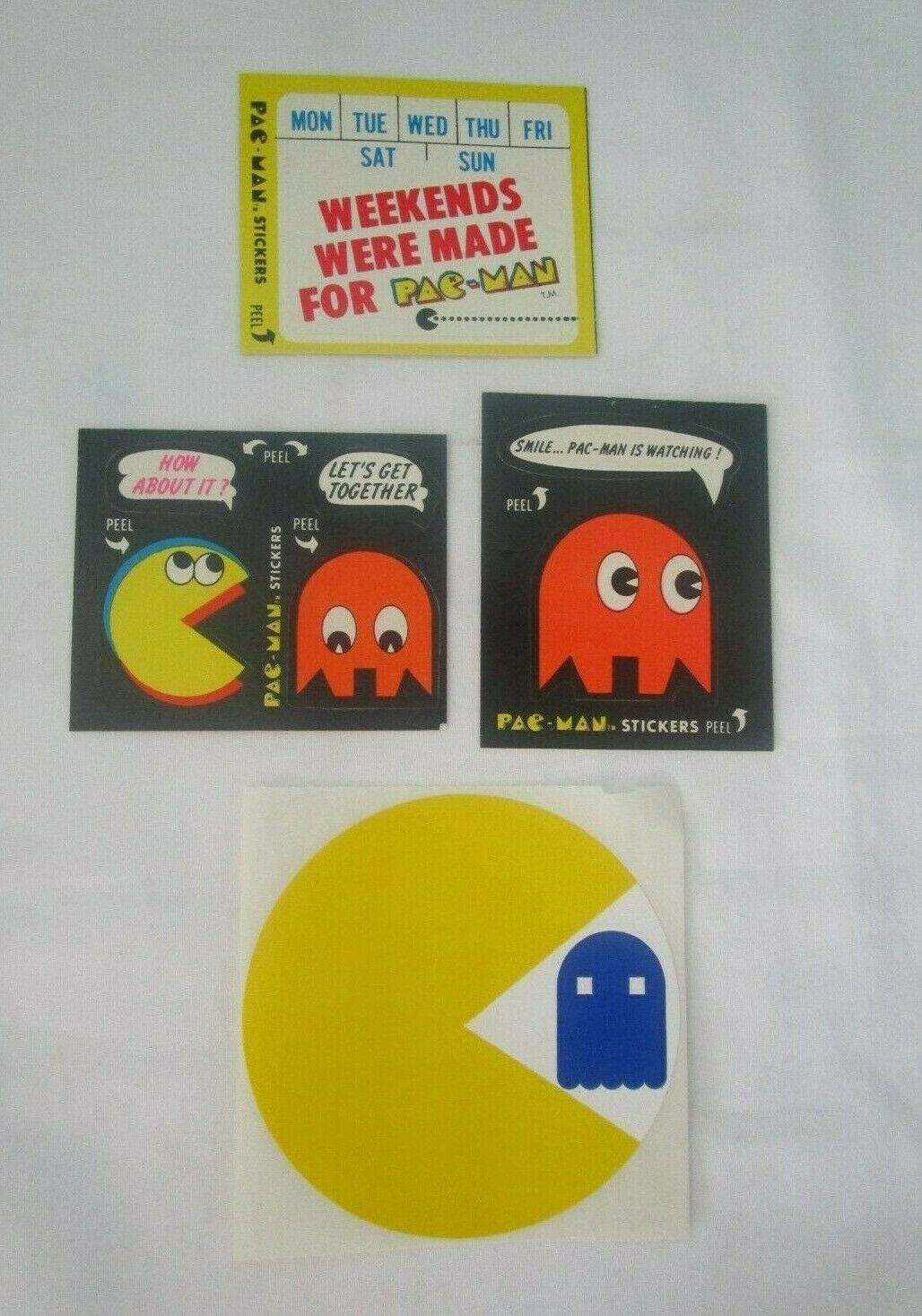 Vintage 80\'s Pac Man Stickers Fleer #\'s 17 38 39 One Unbranded Unpeeled EUC