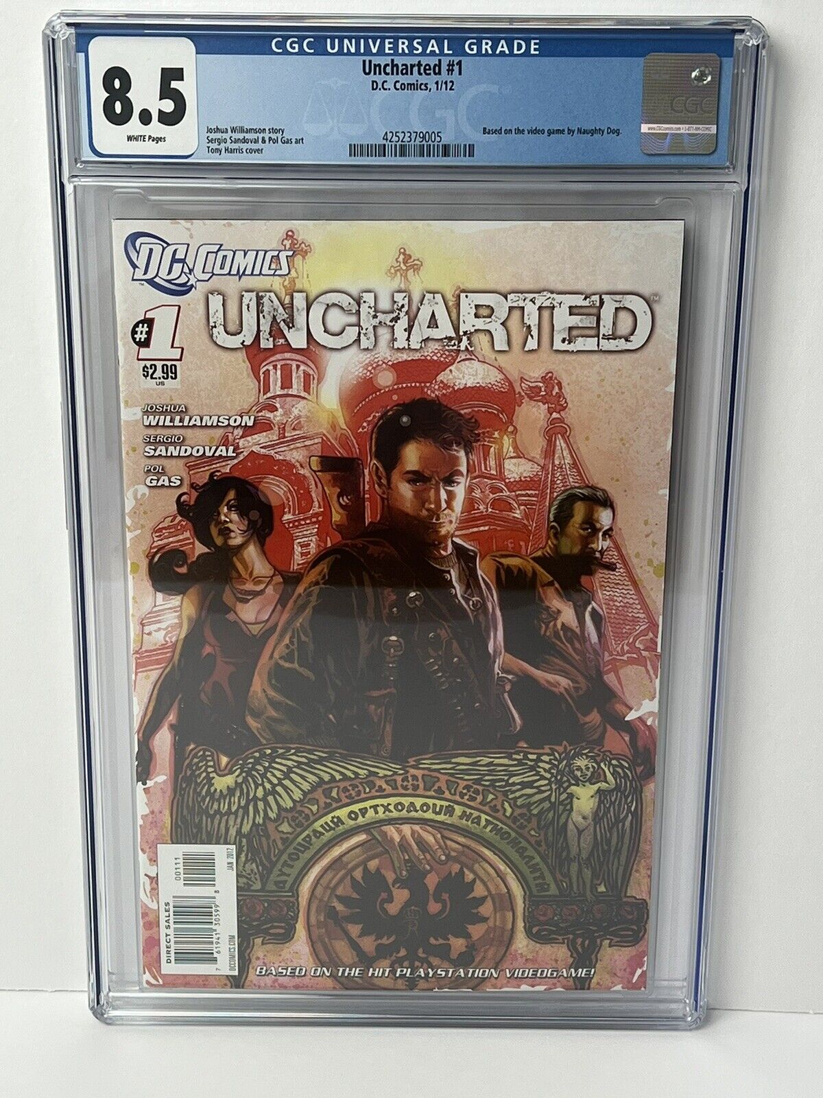 Uncharted #1 CGC 8.5 First Print DC Comics Nathan Drake Based On The Video Game