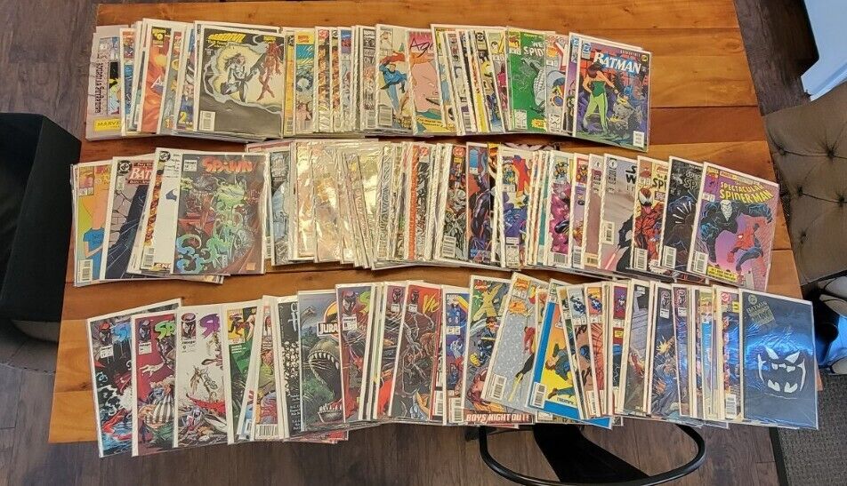 Bulk Lot - 136 Comic Books, Marvel, DC, Spider-Man, X-Men, Batman, Spawn, Etc 