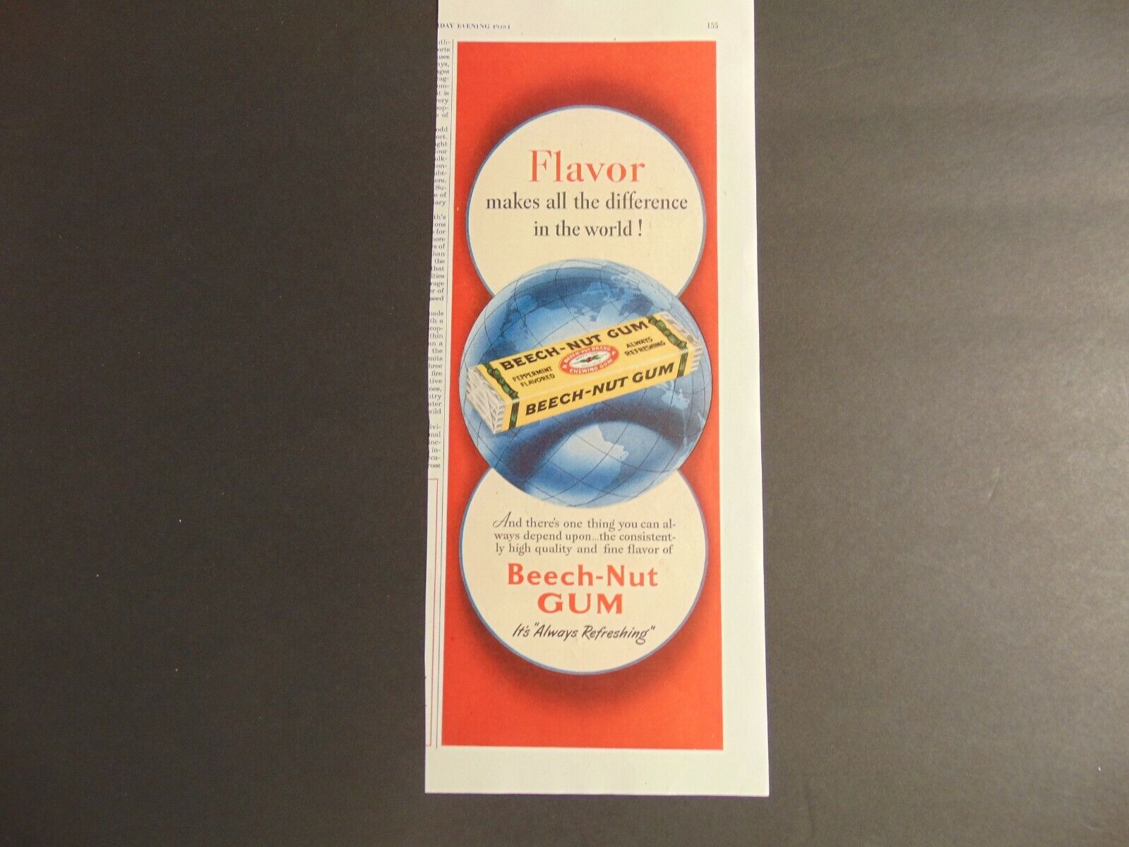 1949 BEECH-NUT GUM Refreshing Flavor vintage art print ad