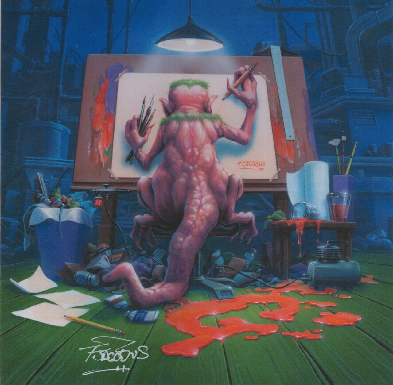 Goosebumps Artist Tim Jacobus SIGNED Art Print ~ It Came From New Jersey