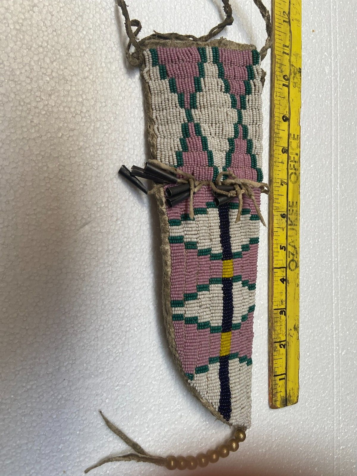 Authentic Beaded Great Plains Knife Sheath with Knife