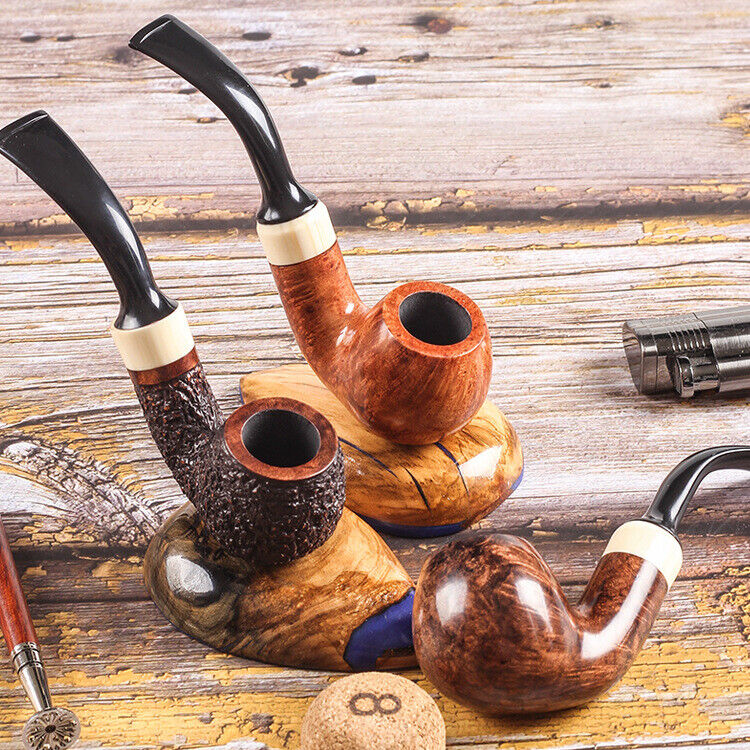 Classic Bruyere Pipe Handmade Solid Wood Vintage Pipes Tobacco Cigarette Pipes