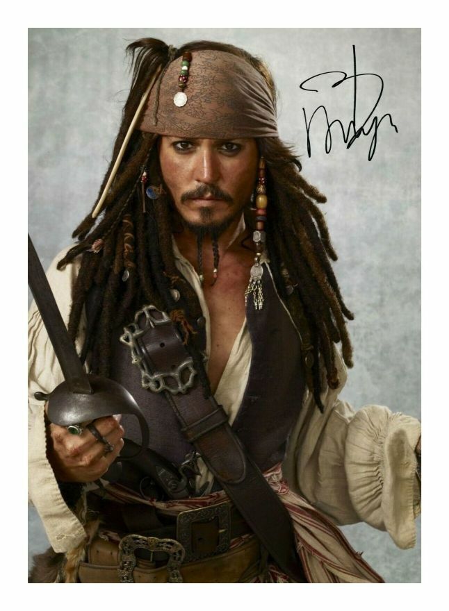 JOHNNY DEPP - PIRATES AUTOGRAPH SIGNED PP PHOTO POSTER