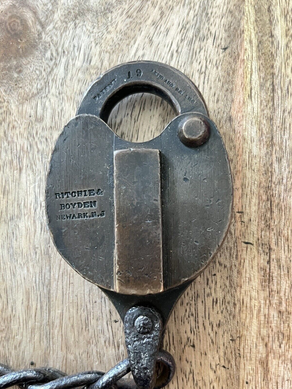 Vintage Antique Old Ritchie And Boyden Padlock No Key