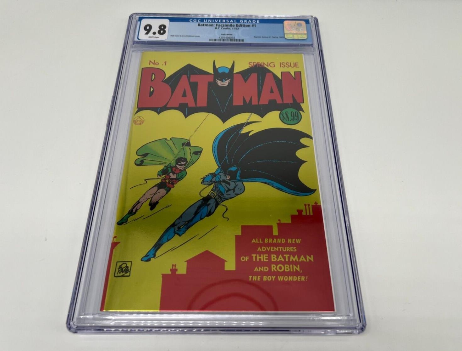 Batman #1 Facsimile Edition CGC 9.8 Reprints 1940 Original DC 2023 A