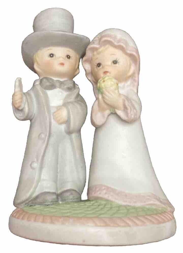 Lefton China Bride & Groom Figurine The Christopher Collection Hand Painted 1983