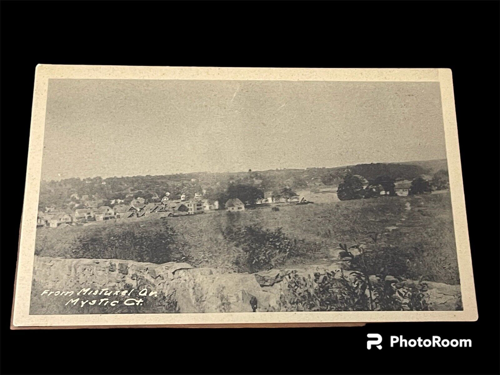 View From Mistuxet Ave Mystic CT  Vintage Postcard RPPC