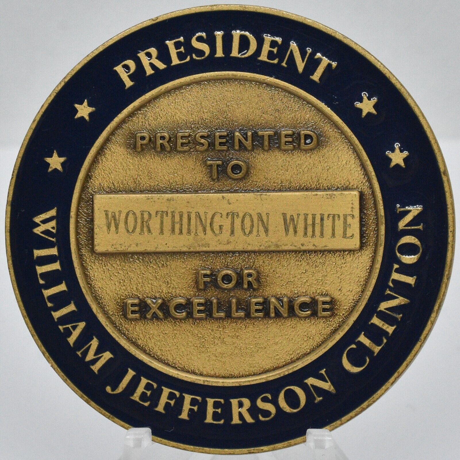 Bill Clinton POTUS White House Usher Worthington White Challenge Coin