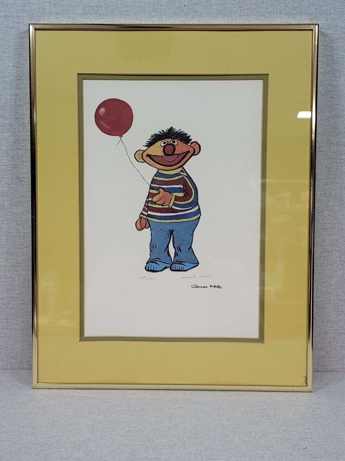 Ernie From Sesame Street Framed Signed Print By Pamela Abdul # 173 of 200