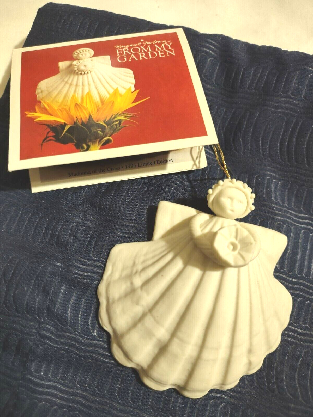 VTG Xmas Ornament Hand Crafted Shell Angel Margaret Furlong From my Garden 1996