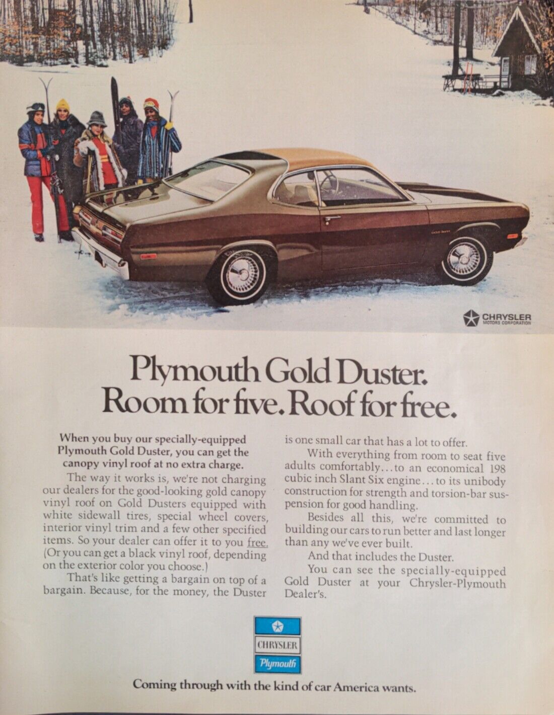 1972 PLYMOUTH Gold Duster Chrysler Cars Automobile Original Magazine Print Ad 6