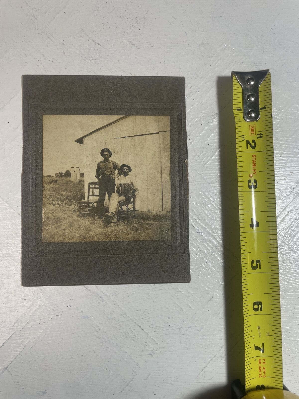 Antique Photograph Two Men Accordion Rare