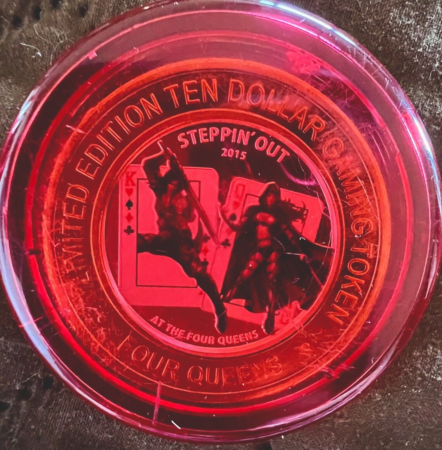 Four Queens Silver Strike Red Cap “Steppin’ Out 2015. .999 Silver NWOB