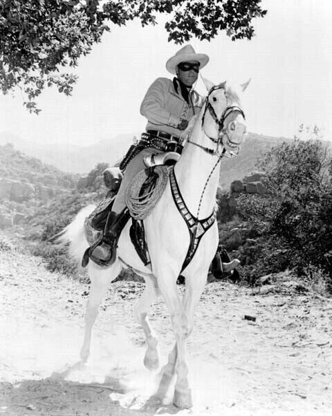 The Lone Ranger Hi Ho Silver away Clayton Moore rides Silver 24x36 inch Poster