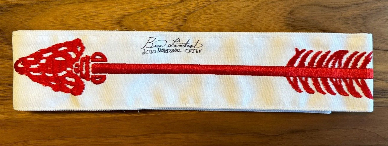 MINT Ordeal Sash Signed by 2010 National Order of the Arrow Chief Brad Lichota