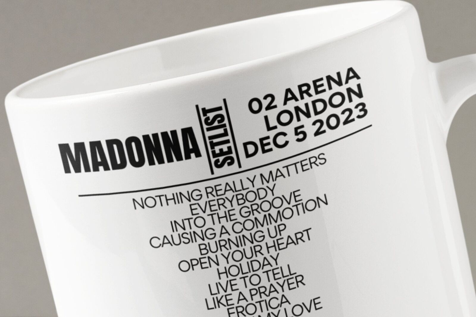 Madonna London December 5 2023 Setlist Mug