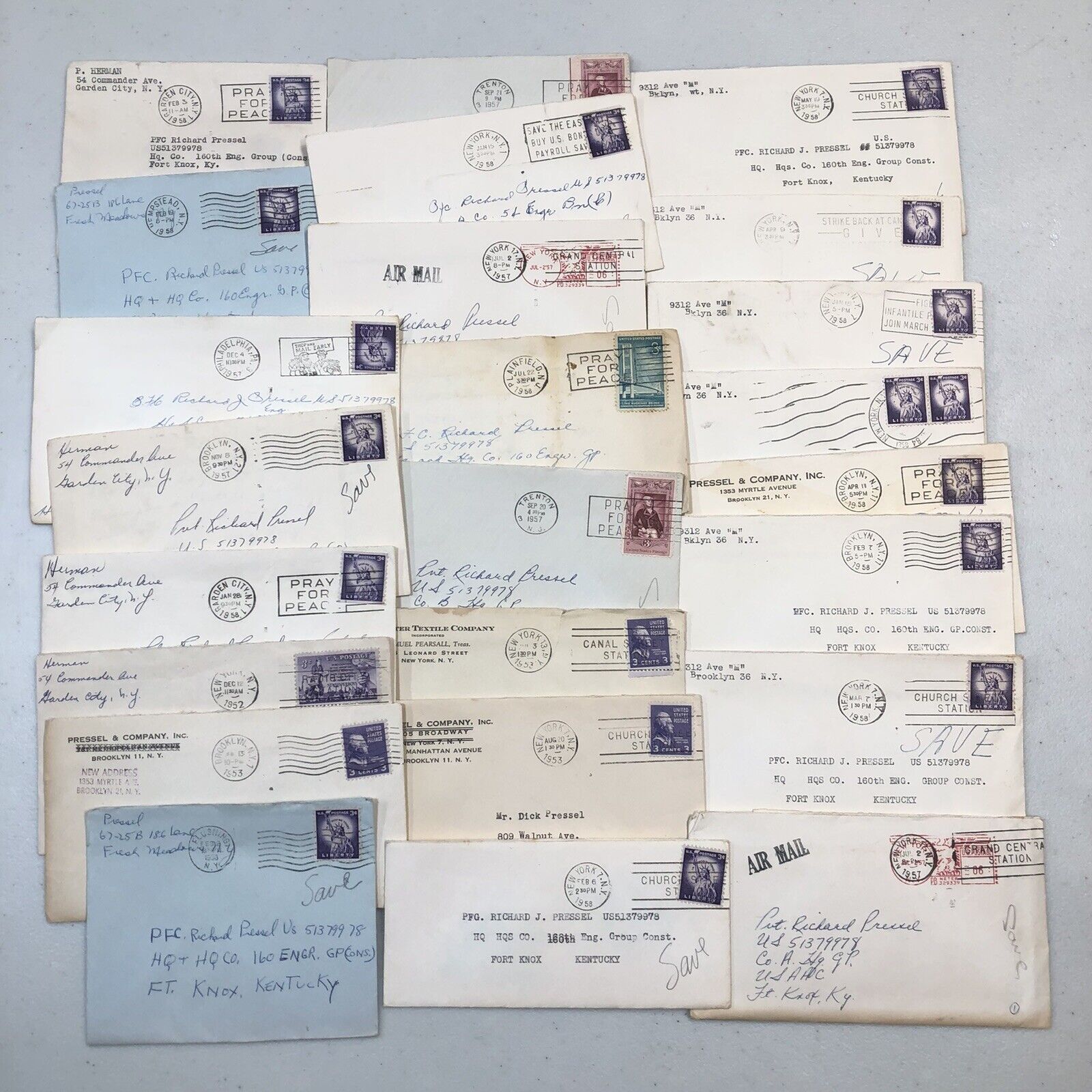 1950s Handwritten Letters & Envelopes Lot of 20 Written And Typed Ephemera