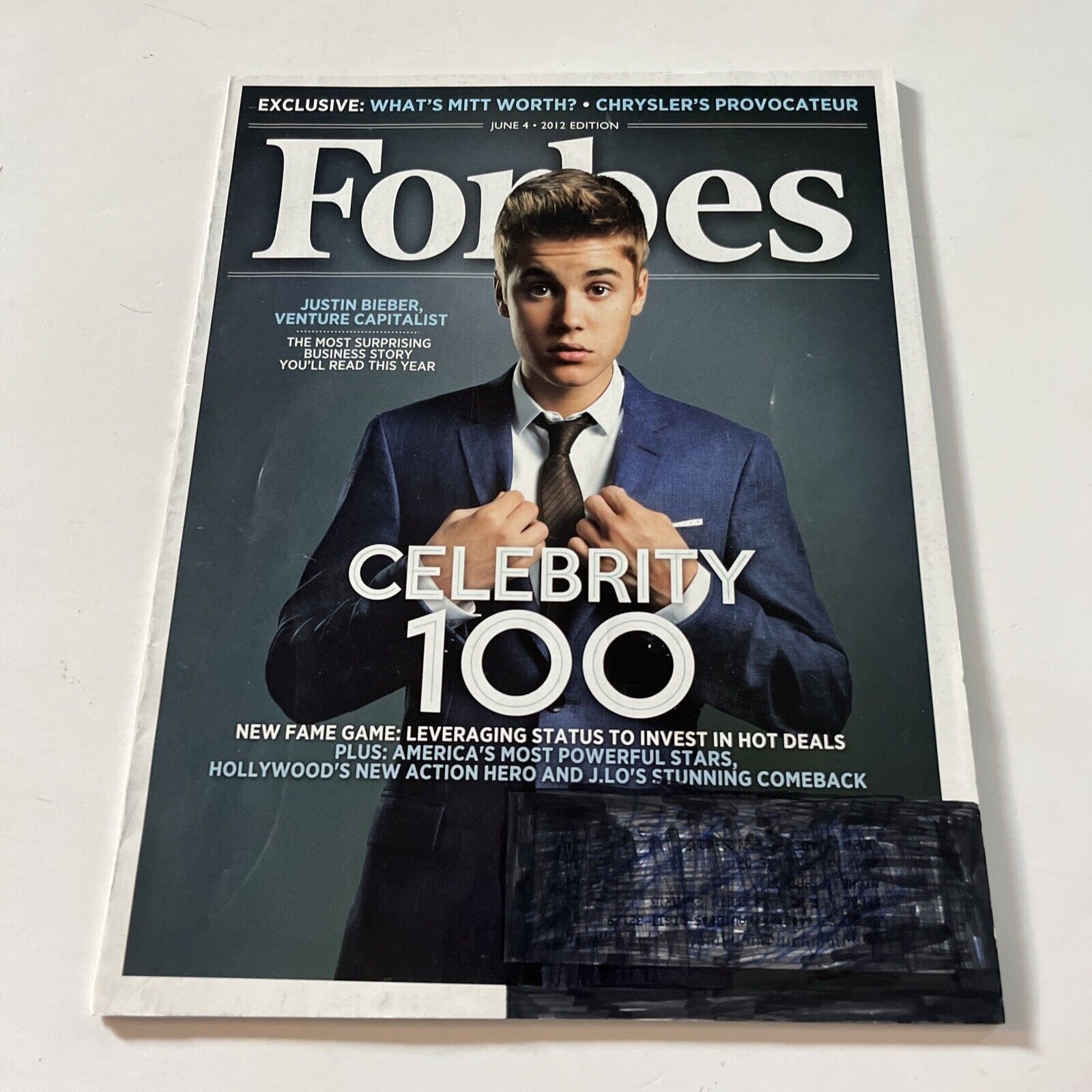 Forbes June 2012 Magazine Celebrity 100 - Justin Bieber