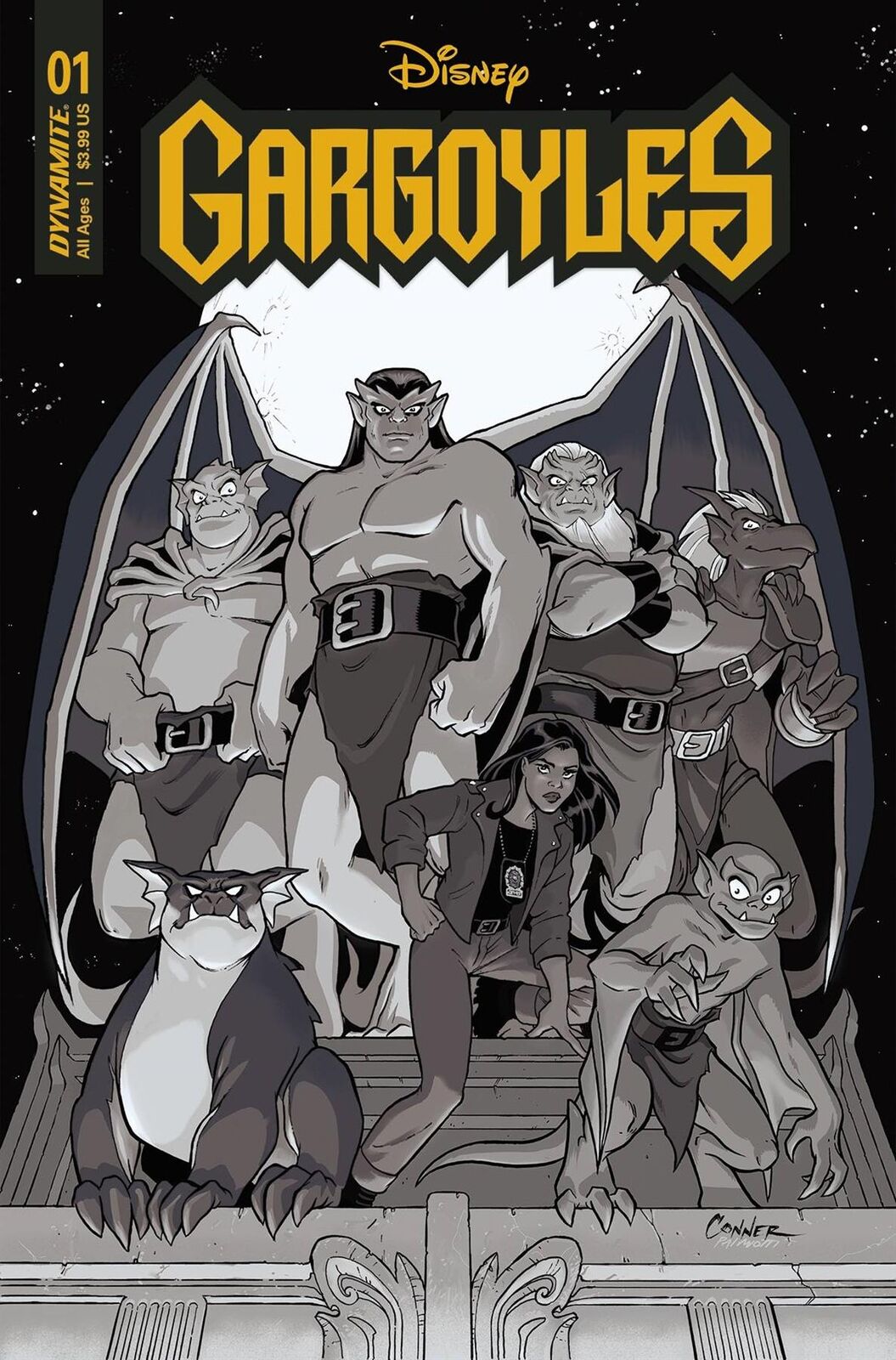 Gargoyles #1 Cvr P 75 Copy Incv Conner B&w Dynamite Comic Book 2022