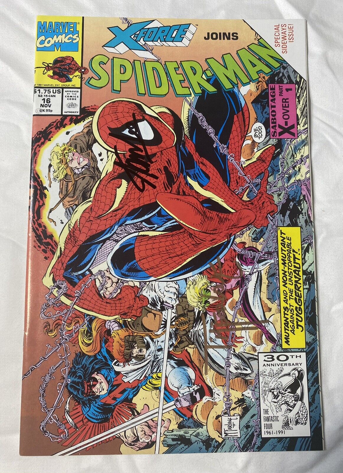 Spider-Man #16 Signed Stan Lee & Todd McFarlane Last McFarlane 1991 NM
