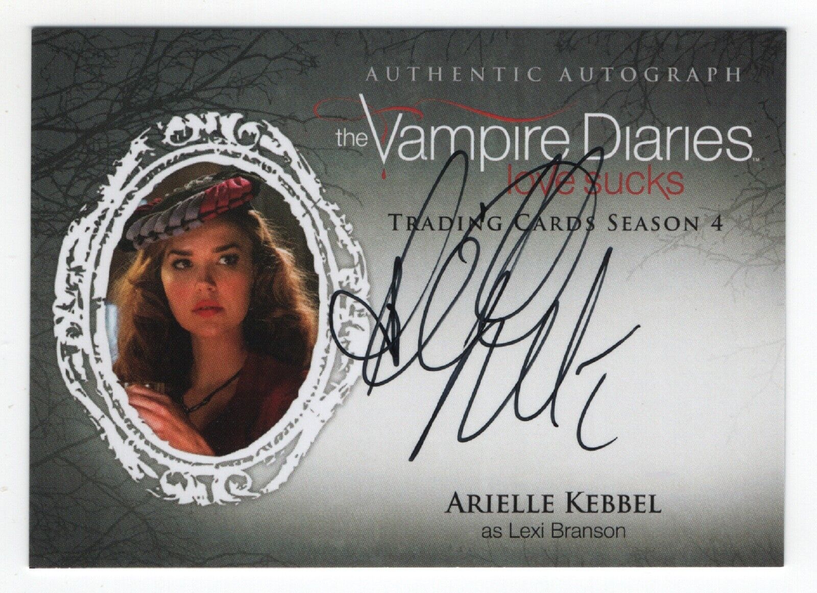 Vampire Diaries season 4 autograph insert card of Arielle Kebbel as Lexi Branson