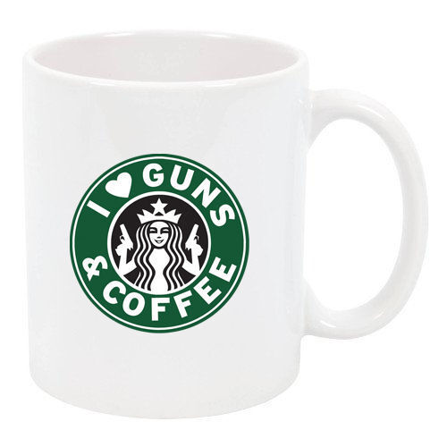 I LOVE COFFEE AND GUNS GUN RIGHTS 2nd AMENDMENT 11 oz GATOR MUG CUP #MUG001