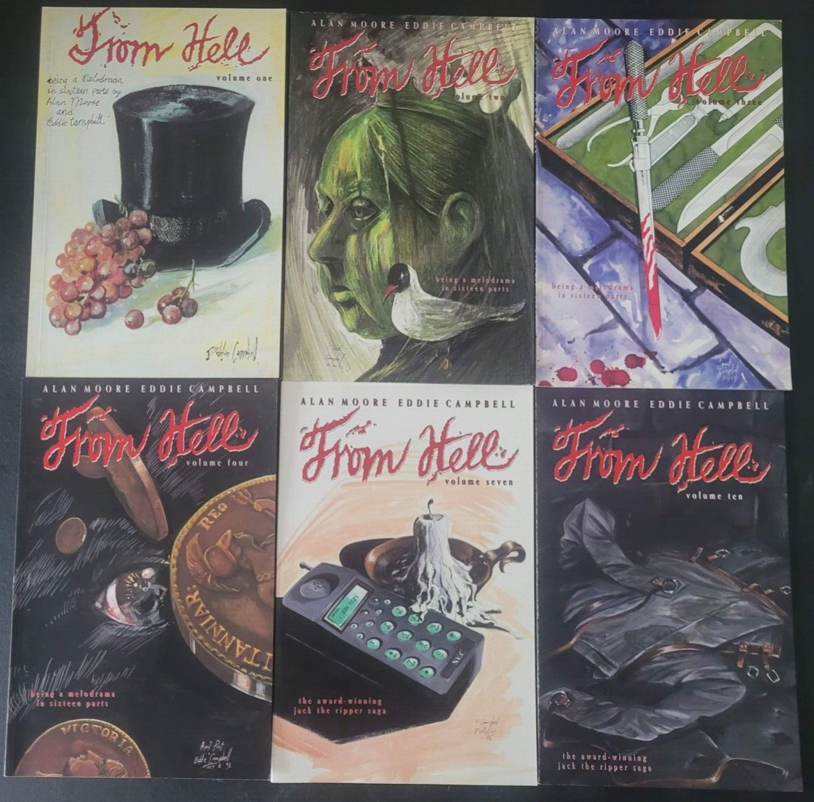 FROM HELL #1 2 3 4 7 10 KITCHEN SINK EDITION 1994 ALAN MOORE CAMPBELL SET OF 6