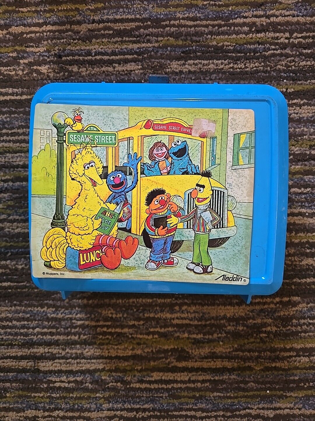 Vintage 1980’s Blue Sesame Street Lunch Box by Aladdin